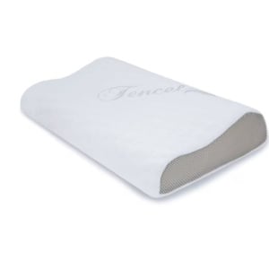 Perna ergonomica Tencel Contour, cu spuma cu memorie, alb/gri, 60X40X12, by CEDA HOME