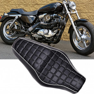 Perna pentru scaunul motocicletei KEEPDSGN, piele sintetica/spuma, negru, 2 locuri, - Img 3
