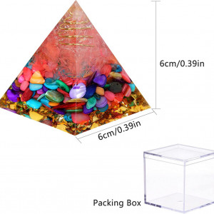 Piramida Orgone cu 11 cristale vindecatoare YORFULL, cristal, multicolor, 6 x 6 cm - Img 7
