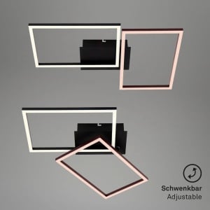 Plafoniera Briloner, LED, metal/acril, negru, 39 x 8 x 50 cm