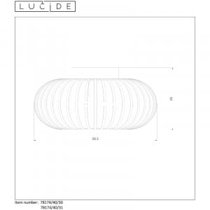 Plafoniera Manuela, metal, negru, 19 x 39,5 x 39,5 cm - Img 2