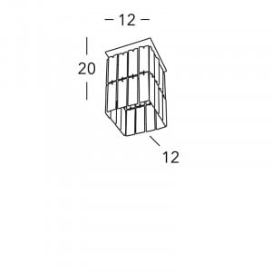 Plafoniera Prisma, metal/acril, transparent/argintiu, 20 x 12 x 12 cm