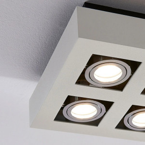 Plafoniera Vince, LED, aluminiu, alb, 25 x 25 x 8,5 cm - Img 3