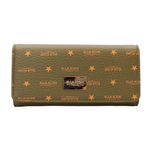 Portofel Ella Icon de dama, Star, Verde Bronze, 20.5x10.5x2cm - Img 1