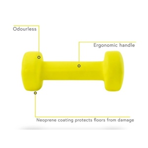 POWRX set 2 gantere fixe, fonta cu invelis neopren, 2x1.5kg, Galben - Verificat A · Re-Bloom - Img 4