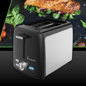 Prajitor de paine Fram FTP-8007SSBK, Putere 800W, 2 felii, 7 niveluri rumenire, Negru/Argintiu - Img 2