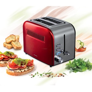 Prajitor de paine Heinner HTP-850RDIX, Putere 850W, 7 nivele de rumenire, 3 functii, Rosu/Inox - Img 2