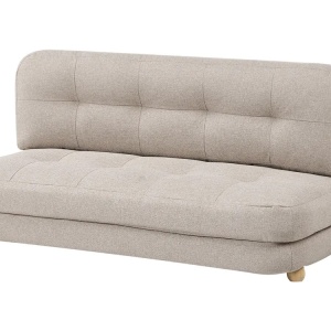 Produs Resigilat Canapea extensibila 2 locuri Re-Bloom Esbjerg, textil/stejar/fier, 133x78x61 cm, mecanism clic-clic, spuma 26cm, 120 kg/persoana, bej - Verificat A - Img 6
