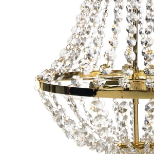 Produs Resigilat Candelabru Re-Bloom Diamante, fier/sticla acrilica, 40x40x110 cm, 2 lumini E14 max 40W, 230V, IP20, bec neinclus, auriu - Verificat A - Img 4