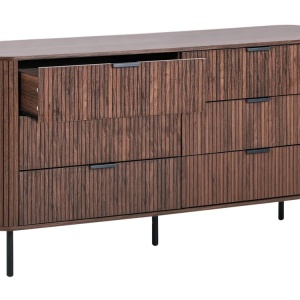 Produs Resigilat Comoda Re-Bloom Bradley, 6 sertare, MDF/fier, 153x47x81 cm, 20 kg, maro inchis - Verificat A - Img 3
