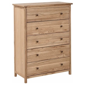 Produs Resigilat Comoda Re-Bloom Salton, 5 sertare, lemn masiv/placaj, 85x39x111 cm, maro - Verificat A - Img 6