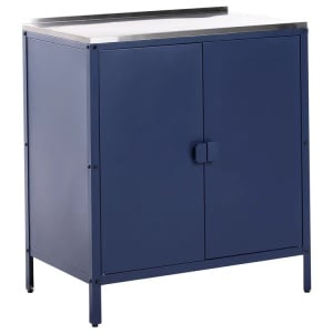 Produs Resigilat Dulap bucatarie exterior Re-Bloom Vilama, otel/inox, 80x50x90 cm, rezistenta UV, albastru inchis - Verificat A