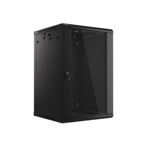 Produs Resigilat Dulap rack 19" perete 18U / 600x600 (flat pack) cu ușă din sticlă, negru V2