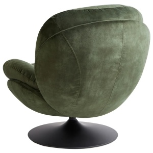 Produs Resigilat Fotoliu rotativ Re-Bloom Nolvik, catifea/otel, 82x85x82 cm, rotire 360°, spuma, 250 kg, verde inchis/negru - Verificat B - Img 6
