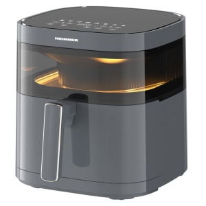 Produs Resigilat FRITEUZA CU AER CALD HEINNER DualHeat HAF-B6GRY17LG, 1700W, CAPACITATE COS: 5.7L, DISPLAY DIGITAL, INCALZIRE DUBLA, CAVITATE METAL, TEMPERATURA: 80-200°C, TIMER: 60MIN, 8 PROGRAME PRESETATE, COS DETASABIL, FEREASTRA SUPRAVEGHERE, LUMINA I - Img 5