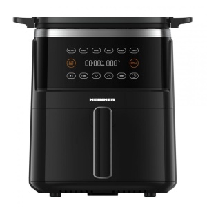 Produs Resigilat FRITEUZA CU AER CALD SI GRILL HEINNER VastCook HAFG-B5BK2600, 2600W, CAPACITATE COS: 5L, DISPLAY DIGITAL, TEMPERATURA: 80-200°C, TIMER: 60MIN, 6 PROGRAME PRESETATE, COS SI TAVA GRILL DETASABILE, AUTO-OPRIRE, NEGRU - Img 5