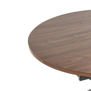 Produs Resigilat Masa extensibila Re-Bloom Friona, MDF/fier, 110-140x110x75 cm, 6 persoane, maro inchis/negru - Verificat A - Img 3
