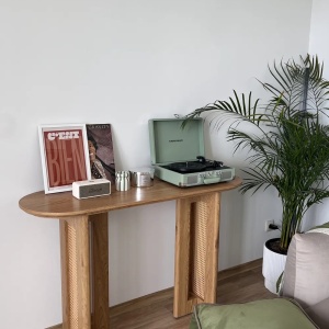 Produs Resigilat Masa tip consola Re-Bloom Karlo, MDF/ratan, 120x40x80 cm, 50 kg, natur - Verificat A - Img 2