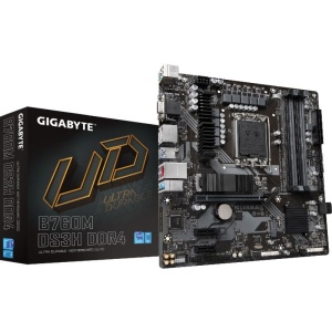 Produs Resigilat Placa de baza Gigabyte B760M DS3H DDR4 LGA1700, 4x sloturi ram, max.128GB, frecventa maxima suportata 5333MHz, 1x D-Sub, 2x DisplayPort, 1x HDMI, 1x PCIe x16, 2x PCIe x1, 2x M.2, 4x conectori SATA 6GB/s, 1x LAN 2.5Gbps, microATX