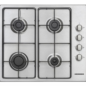 Produs Resigilat Plita incorporabila Heinner HBH-V4IEIX, Gaz, 4 arzatoare, Gratar email, Control lateral, Aprindere electrica, Dispozitiv de siguranta, Duze GPL incluse, Dimenziuni (LxA): 58x51 cm, Culoare: Inox