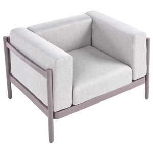 Produs Resigilat Set 2 fotolii de gradina Re-Bloom Ferretti, plastic/textil, 98x73x68 cm, perne incluse, 150 kg, gri/taupe - Verificat A - Img 4