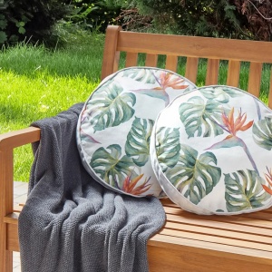 Produs Resigilat Set 2 perne de exterior Re-Bloom Torrazzo, poliester, 40x40x10 cm, UV5, rezistente la apa, multicolor - Verificat A - Img 2