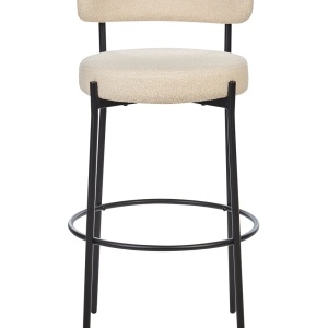 Produs Resigilat Set 2 scaune de bar Re-Bloom Allison, textil/metal, 50x50x97 cm, suport picioare, 120 kg, bej deschis/negru - Verificat A - Img 5