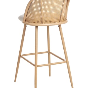 Produs Resigilat Set 2 scaune de bar Re-Bloom Cornell, lemn masiv/in, 46x51x104 cm, 120 kg, bej/natur - Verificat A - Img 6