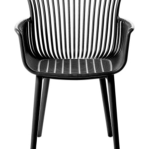 Produs Resigilat Set 4 scaune de gradina Re-Bloom Pesaro, polipropilena, 58x45x84 cm, 150 kg, negru - Verificat A - Img 6