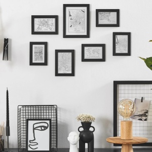 Produs Resigilat Set 7 rame foto Re-Bloom Denkoro, MDF/hartie, 8x9 cm, cadru 2cm, negru - Verificat A - Img 2