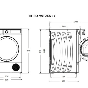Produs Resigilat Uscator de rufe cu pompa de caldura Heinner HHPD-V9T2KA++ - Img 3