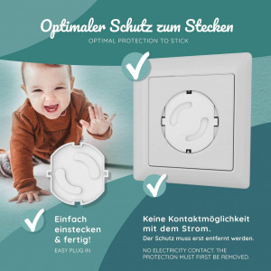 Protectie de priza pentru bebelusi BearTop, plastic, alb, 37 x 33 mm - Img 6