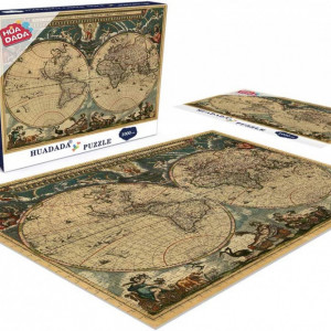 Puzzle HUADADA, 1000 piese, model Harta Lumii, carton, multicolor, 50 x 70 cm - Img 6