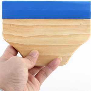 Racleta pentru indepartare tapet Sourcingmap, lemn/silicon, bej/albastru, 14.8 x 11 x 1.5 cm - Img 2