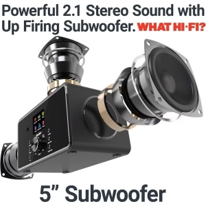 Radio internet global Bluetooth DAB+, Majority, 2.1, cu subwoofer integrat, 100 W, Radio FM, Spotify Connect, telecomanda, negru, Resigilat, Grad A - Img 2