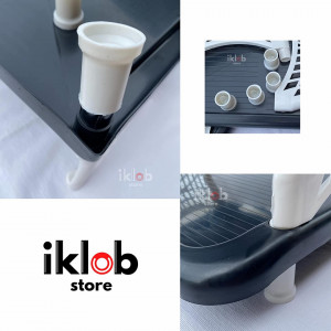 Raft de pantofi cu 5 nivele Magazin IKLOB®, plastic, alb/negru, 80 x 48 x 31,5 cm - Img 4