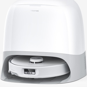 RESIGILAT Robot de aspirare Roborock Qrevo Curv cu statie de incarcare, 18500 pa, aspirator, mop si statie inteligenta cu golire automata, 66W, Lidar, baterie 5200mAh, AdaptLift, asistent vocal, mop rotativ, Alb