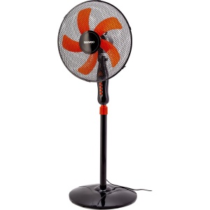 RESIGILAT Ventilator cu picior Daewoo DDV166, 50 W, 40 cm, 3 trepte de putere, inaltime reglabila pana la 125 cm, gril frontal de protectie, oscilare la 90 grade, baza stabila, Negru/Orange