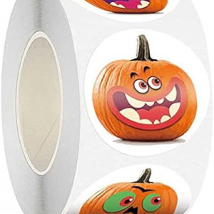 Rola cu 500 stickere pentru Halloween NT-ling, hartie, multicolor, 2,5 cm - Img 2