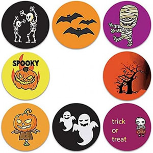 Rola cu 500 stickere pentru Halloween NT-ling, hartie, multicolor, 2,5 cm - Img 2