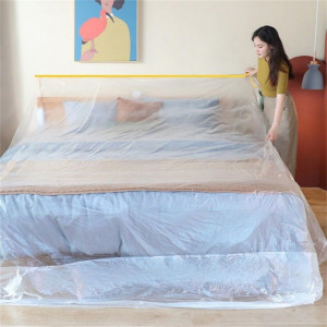 Rola de folie cu banda adeziva pentru protectie mobilier Nuwiq, PE, transparent, 1,4 x 25 m