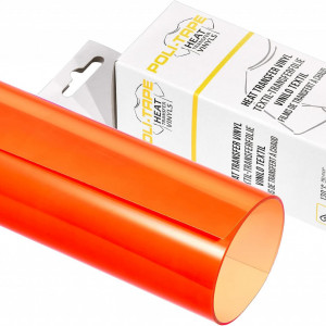 Rola vinil cu transfer termic Poli-Flex, portocaliu neon, 30,5 x 122 cm