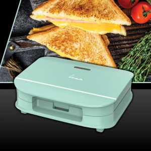 Sandwich maker Fram FSM-700GR, Putere 700W, capacitate 2 sandwich-uri, Placi fixe cu invelis antiaderent, Design depozitare verticala, Verde - Img 2