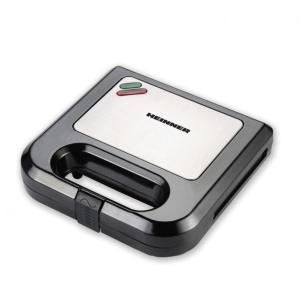 Sandwich maker Heinner SM-K750BKS, Putere 750W, Placi antiadezive fixe tip grill, Negru/Inox - Img 1