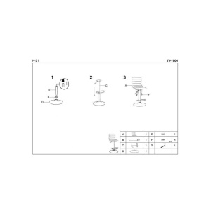 Scaun de bar, piele ecologica HM H21, negru - Img 3