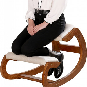 Scaun ergonomic pentru genunchi Predawn, pecan, lemn, 84 x 54 x 53 cm, 8 Kg - Img 4