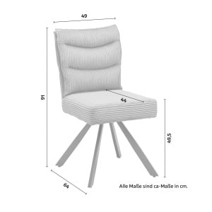 Scaun rotativ Fina gri tapitat - Img 4