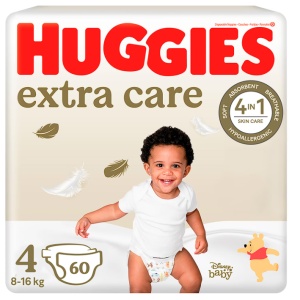 Scutece Huggies Extra care 4, 8-16 kg, 60 buc, Resigilat, Grad A
