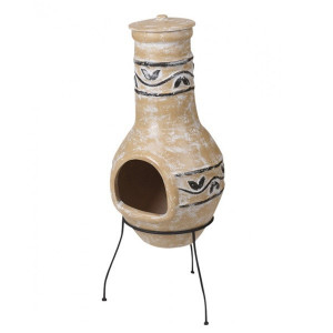 Semineu Karll din ceramica, nisip, 44,5 x 43 x 111 cm