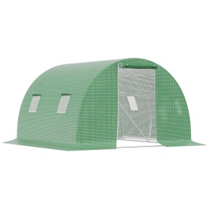 Sera tunel de gradina Re-Bloom, otel galvanizat/PE, 300x300x200 cm, usa 100x180 cm cu incuietoare, 4 ferestre 38x38 cm, anti-vant nivel 3, verde - Verificat A · Re-Bloom